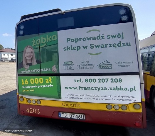 Swarzędz - reklama fullback na autobusach komunikacji miejskiej